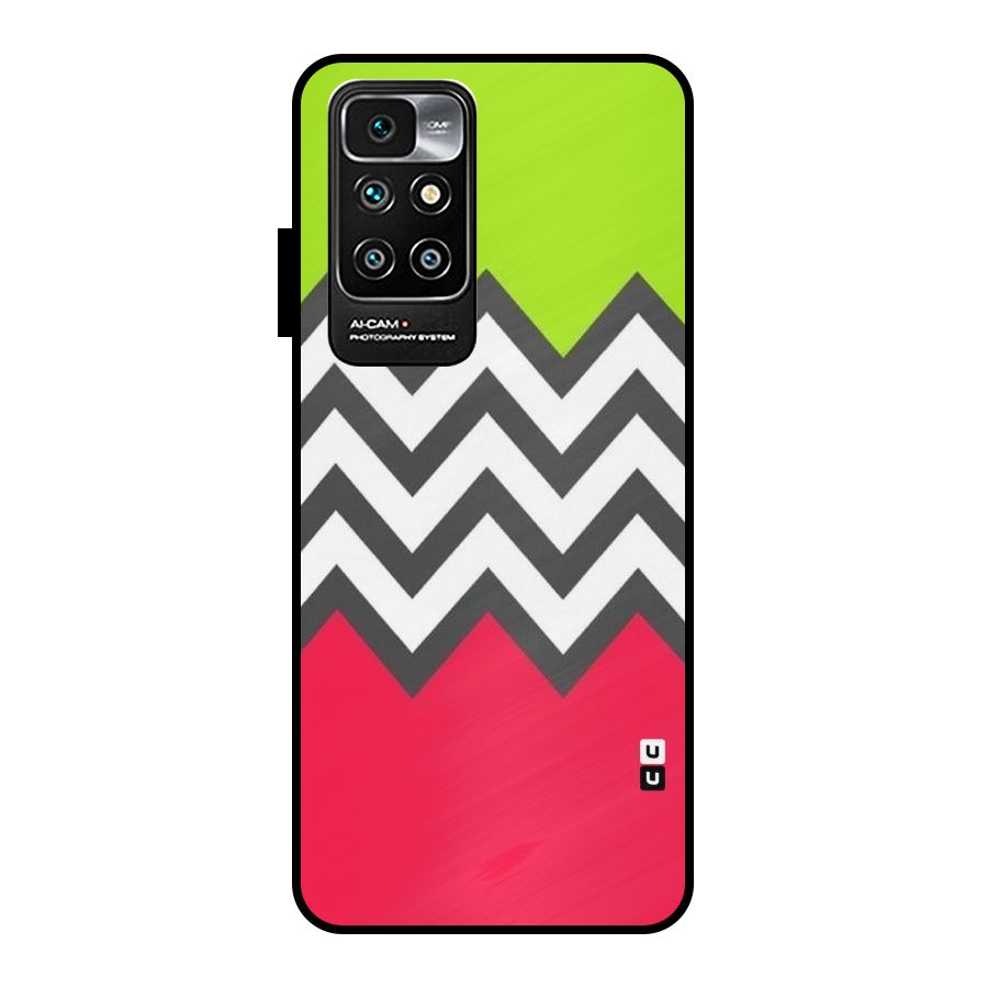 Cute Chevron Metal Back Case for Redmi 10 Prime