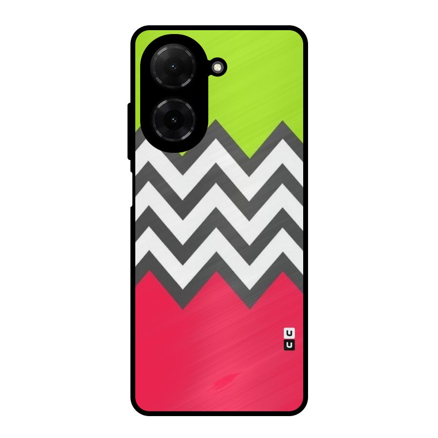 Cute Chevron Metal Back Case for Redmi A5 4G