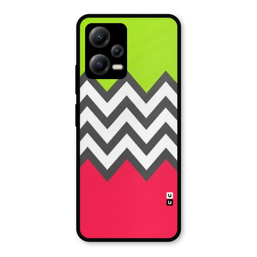 Cute Chevron Metal Back Case for Redmi Note 12 5G