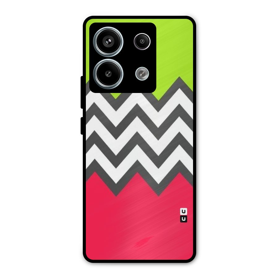 Cute Chevron Metal Back Case for Redmi Note 13 Pro 5G