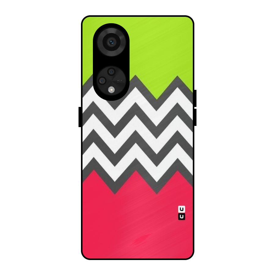Cute Chevron Metal Back Case for Reno8 T 5G