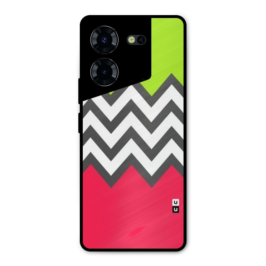 Cute Chevron Metal Back Case for Tecno Pova 5 Pro 5G