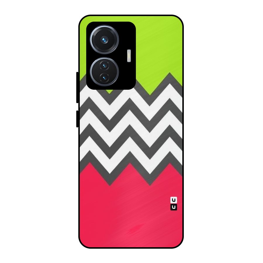 Cute Chevron Metal Back Case for Vivo T1 44W