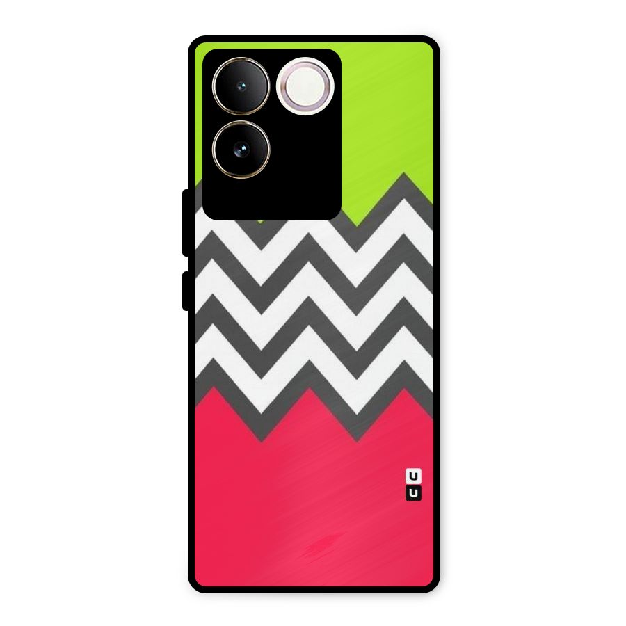 Cute Chevron Metal Back Case for Vivo T2 Pro