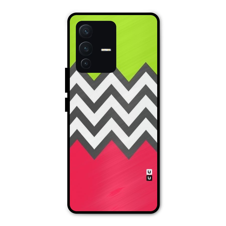 Cute Chevron Metal Back Case for Vivo V23 Pro