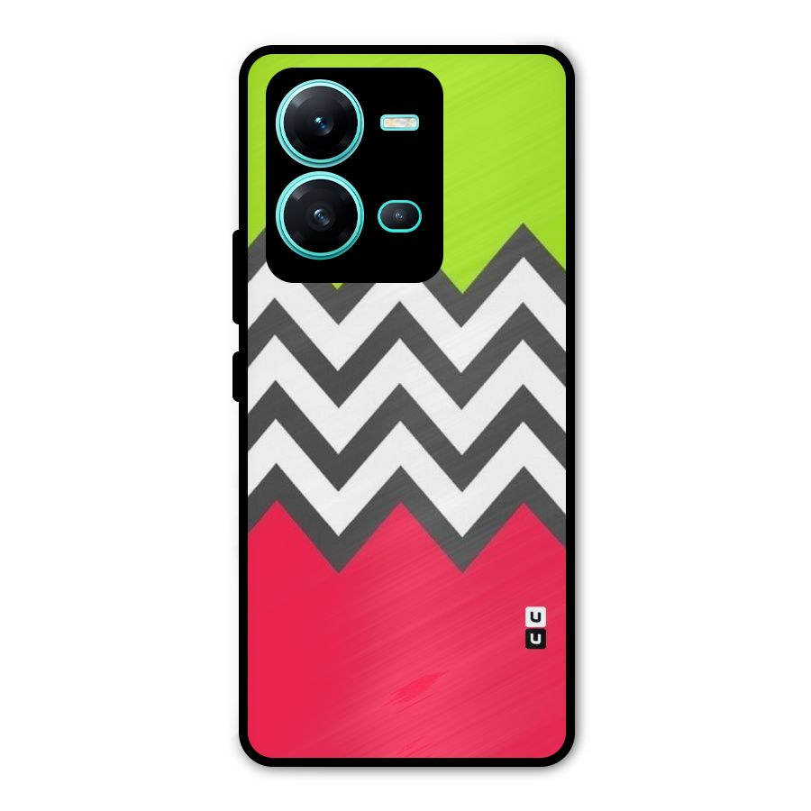 Cute Chevron Metal Back Case for Vivo V25