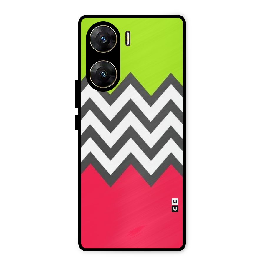 Cute Chevron Metal Back Case for Vivo V29e