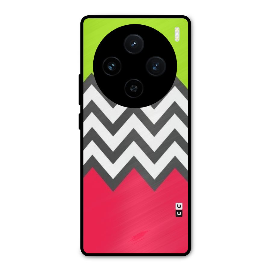 Cute Chevron Metal Back Case for Vivo X100
