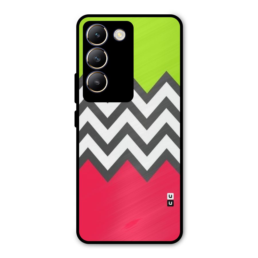 Cute Chevron Metal Back Case for Vivo Y200e