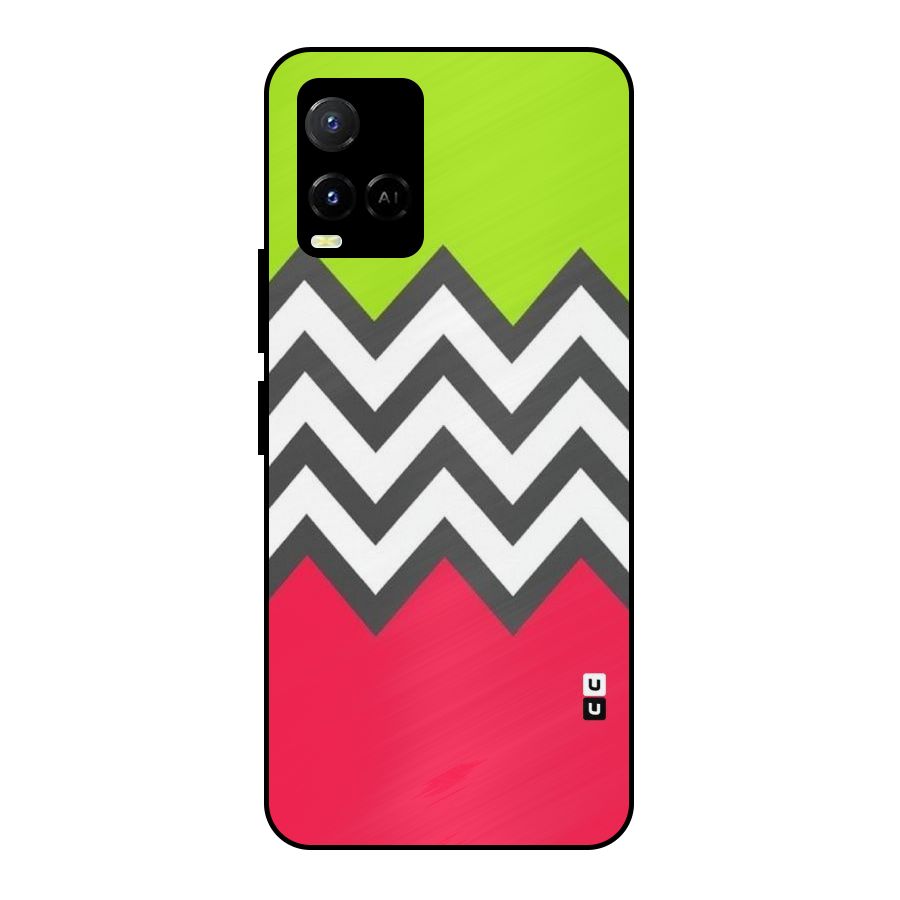 Cute Chevron Metal Back Case for Vivo Y21A
