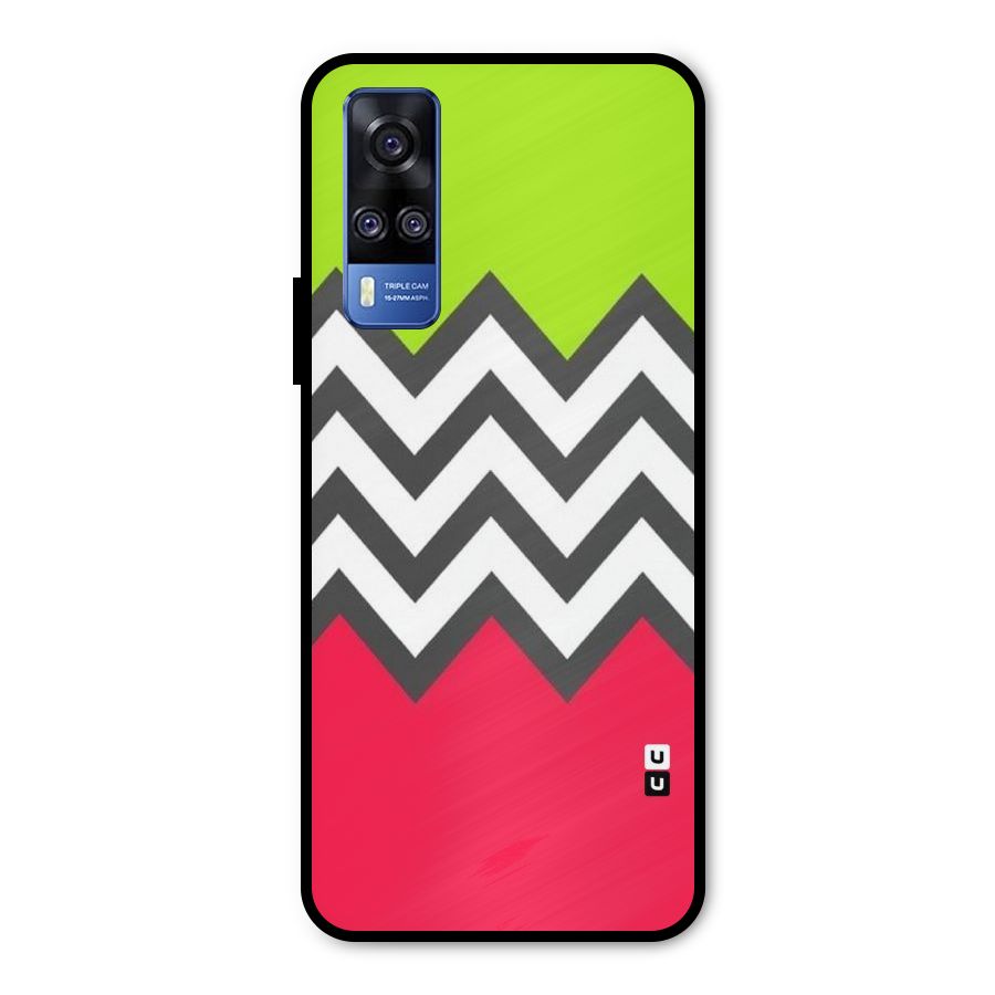 Cute Chevron Metal Back Case for Vivo Y51A