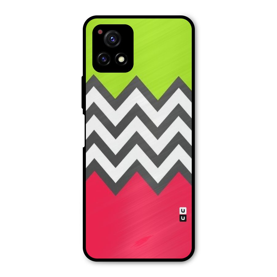 Cute Chevron Metal Back Case for Vivo Y72 5G