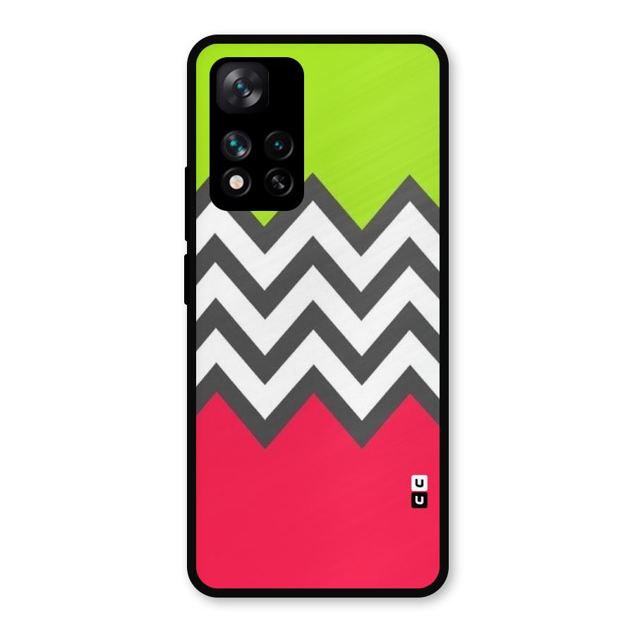 Cute Chevron Metal Back Case for Xiaomi 11i Hypercharge 5G
