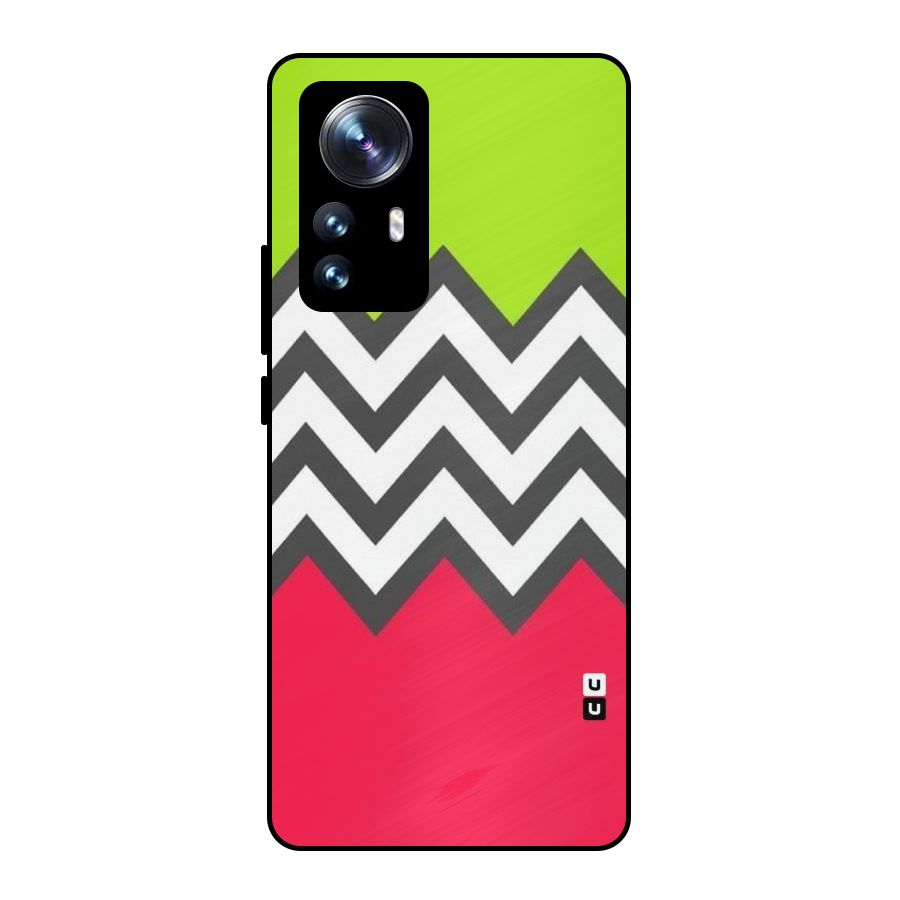 Cute Chevron Metal Back Case for Xiaomi 12 Pro