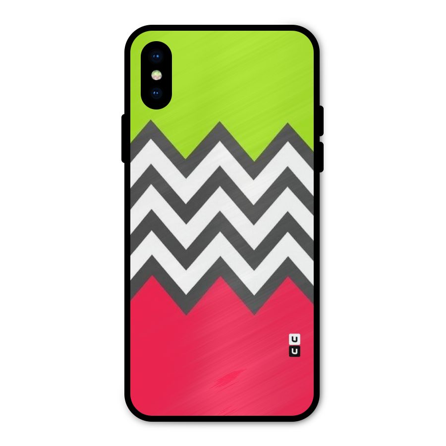 Cute Chevron Metal Back Case for iPhone X
