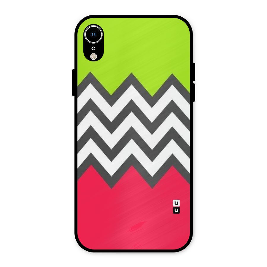 Cute Chevron Metal Back Case for iPhone XR