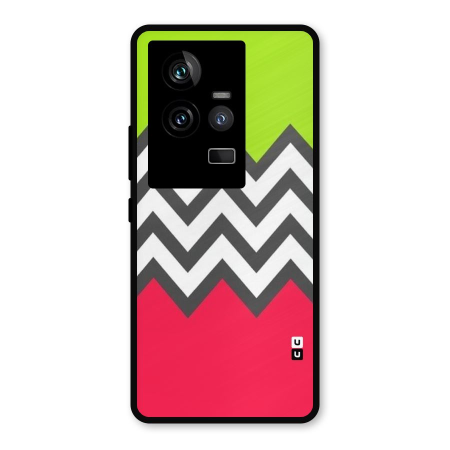 Cute Chevron Metal Back Case for iQOO 11 5G