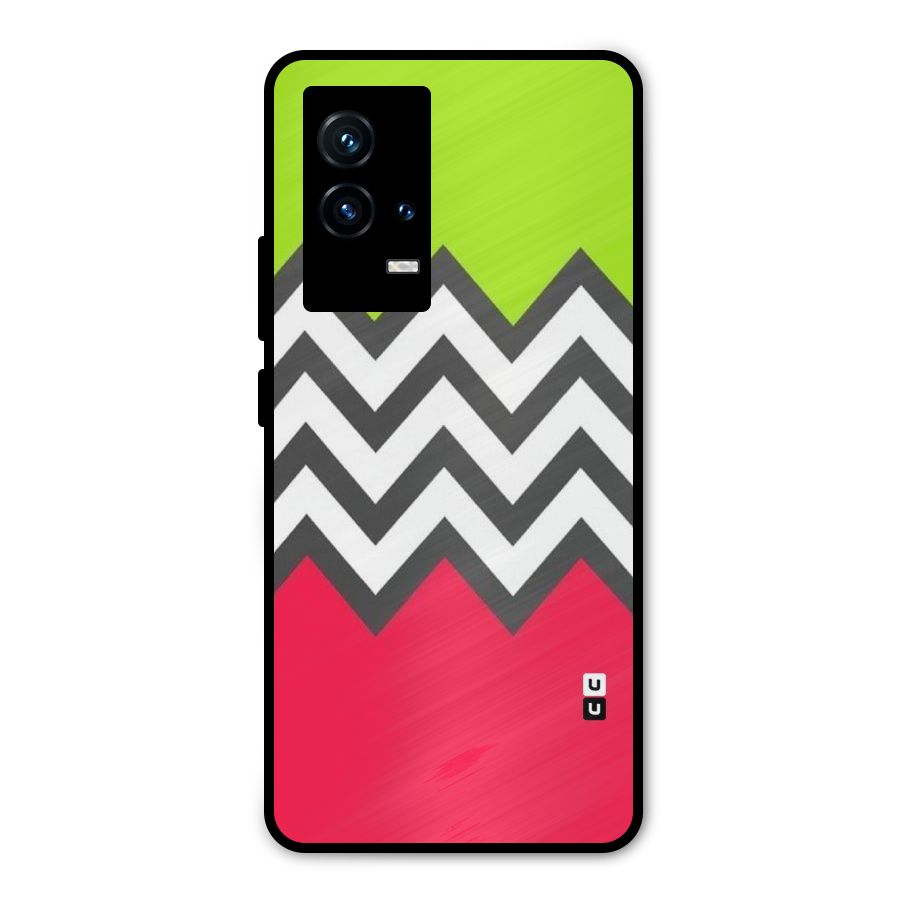 Cute Chevron Metal Back Case for iQOO 9 5G