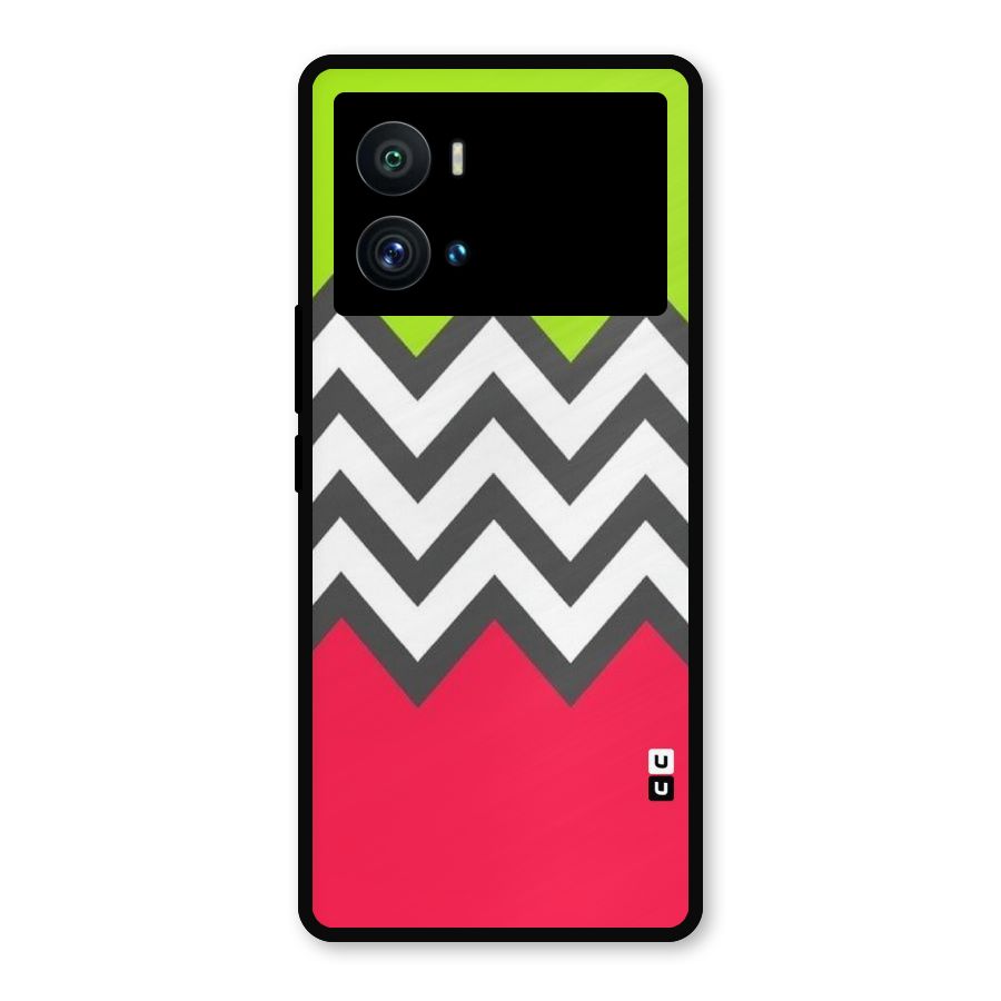 Cute Chevron Metal Back Case for iQOO 9 Pro