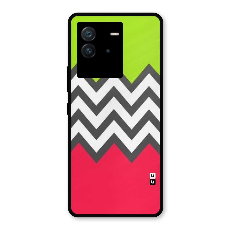 Cute Chevron Metal Back Case for iQOO Neo 6 5G