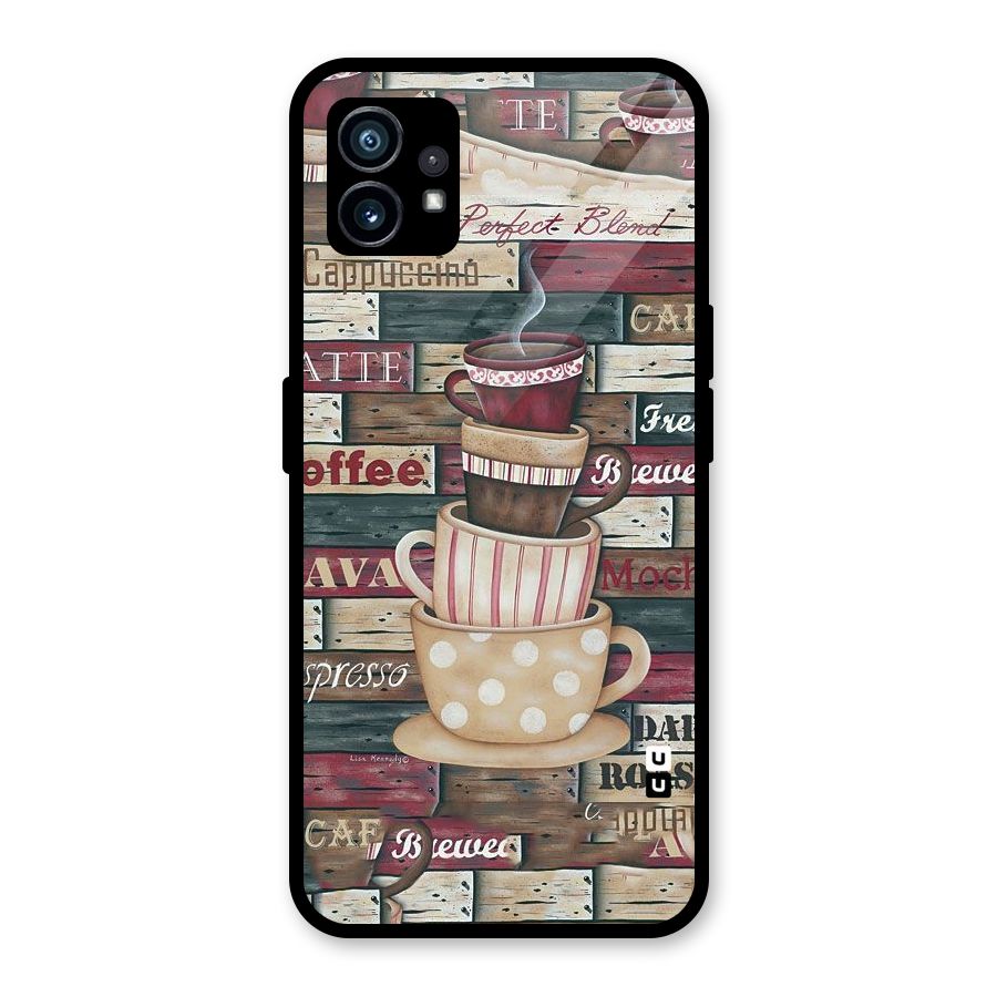 Cute Coffee Cups Glass Back Case for Nothing Phone 1