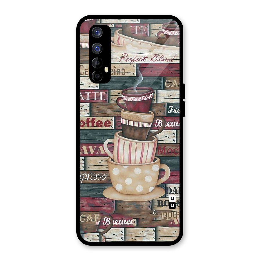 Cute Coffee Cups Glass Back Case for Realme Narzo 20 Pro