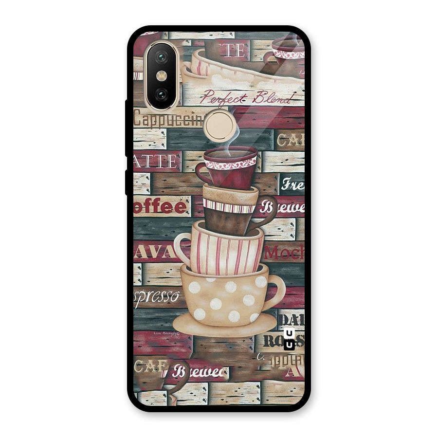 Cute Coffee Cups Glass Back Case for Redmi A2