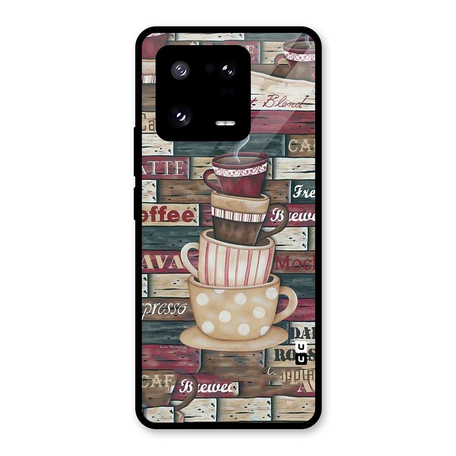 Cute Coffee Cups Glass Back Case for Xiaomi 13 Pro