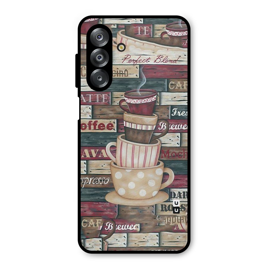 Cute Coffee Cups Metal Back Case for Galaxy A26