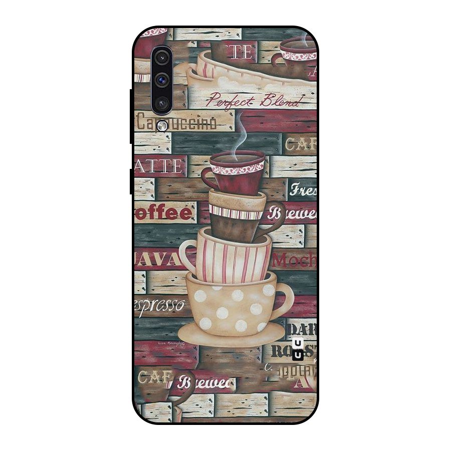 Cute Coffee Cups Metal Back Case for Galaxy A50s