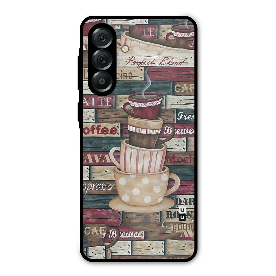 Cute Coffee Cups Metal Back Case for Galaxy A56