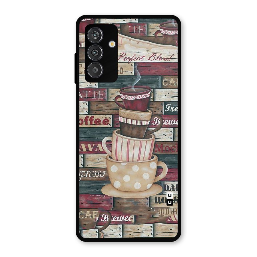 Cute Coffee Cups Metal Back Case for Galaxy F13