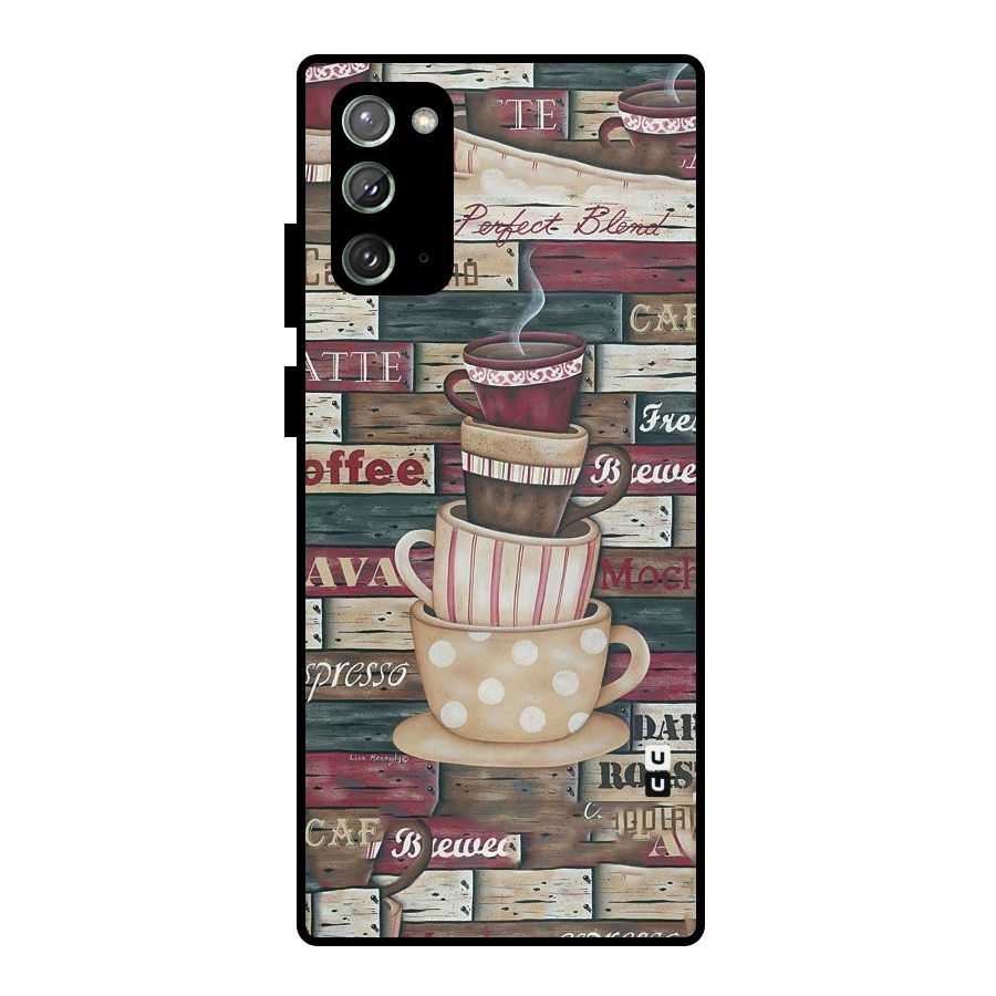 Cute Coffee Cups Metal Back Case for Galaxy Note 20