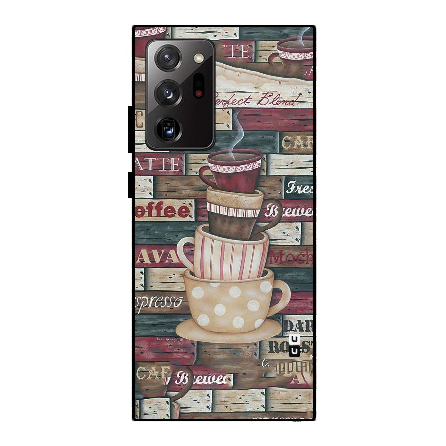 Cute Coffee Cups Metal Back Case for Galaxy Note 20 Ultra