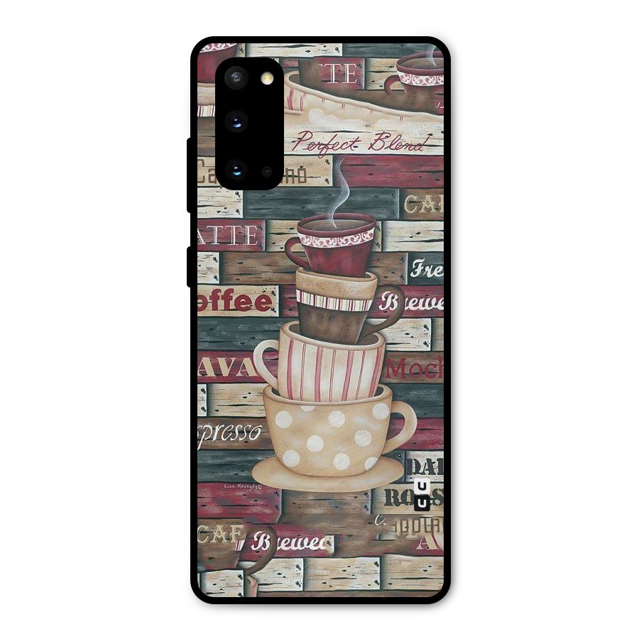 Cute Coffee Cups Metal Back Case for Galaxy S20