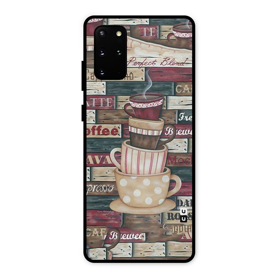 Cute Coffee Cups Metal Back Case for Galaxy S20 Plus