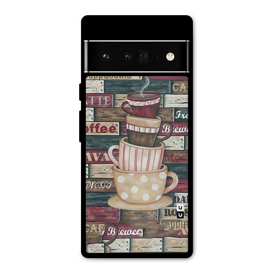 Cute Coffee Cups Metal Back Case for Google Pixel 6 Pro