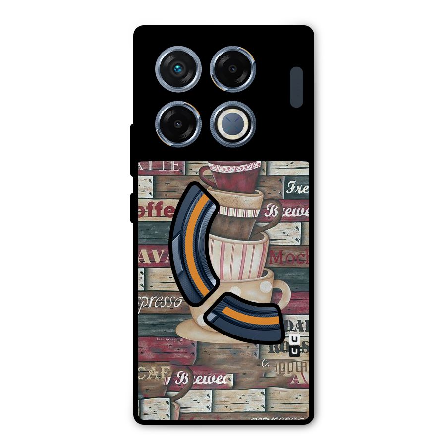 Cute Coffee Cups Metal Back Case for Infinix GT 20 Pro