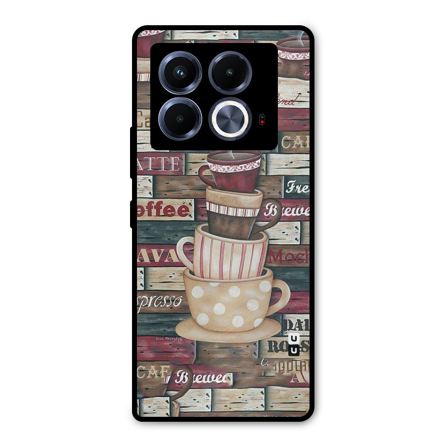 Cute Coffee Cups Metal Back Case for Infinix Note 40 5G