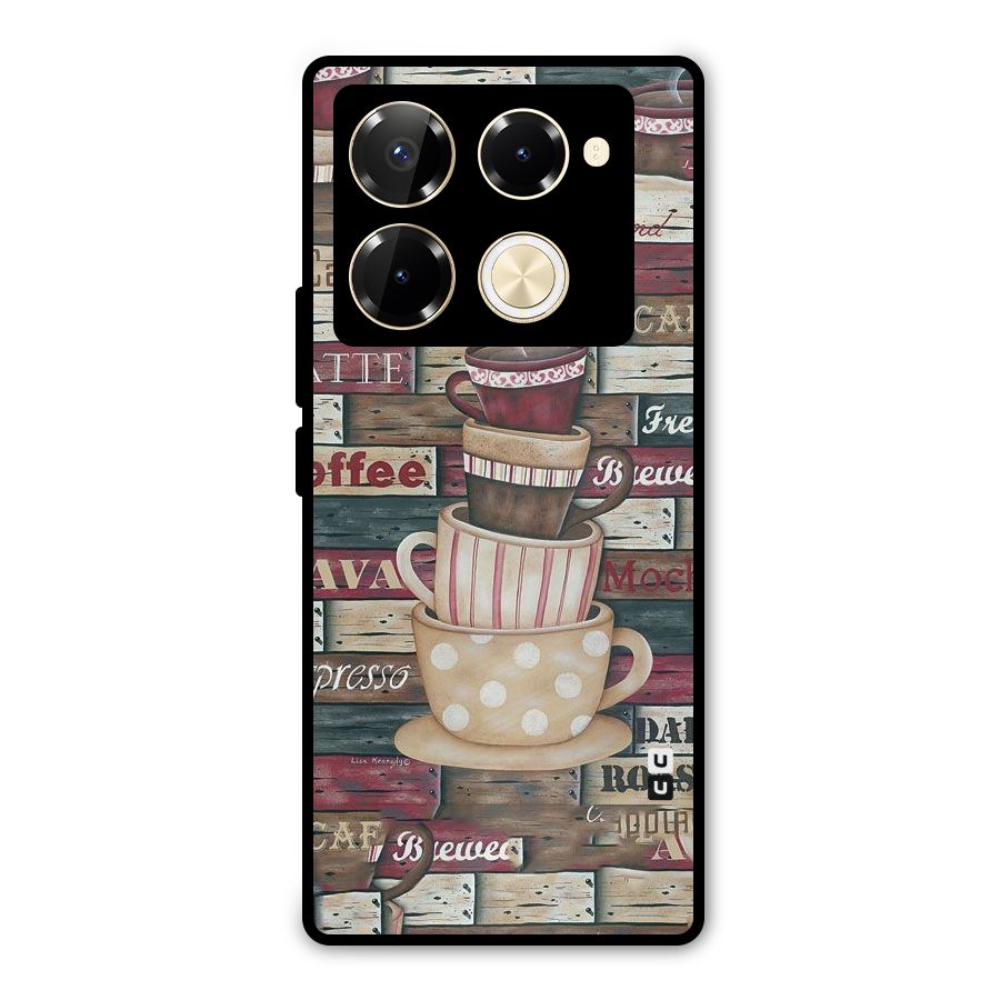 Cute Coffee Cups Metal Back Case for Infinix Note 40 Pro