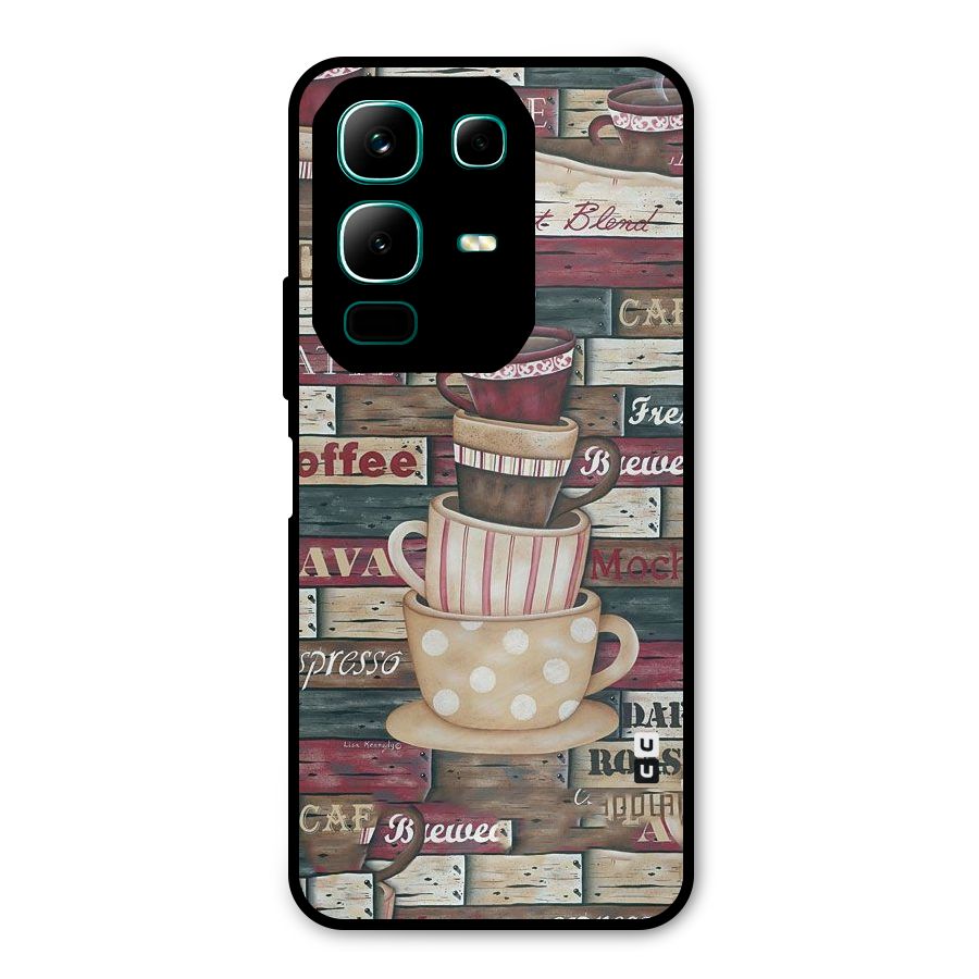 Cute Coffee Cups Metal Back Case for Infinix Note 50x