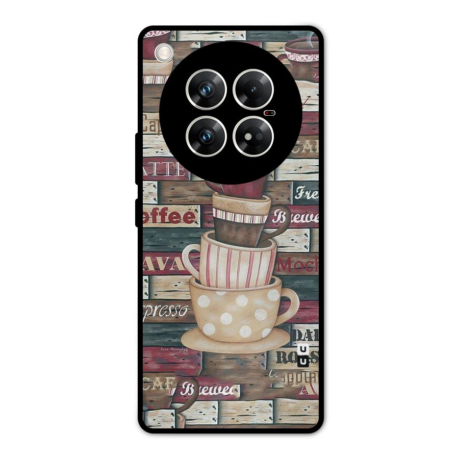 Cute Coffee Cups Metal Back Case for Infinix Zero 40 5G
