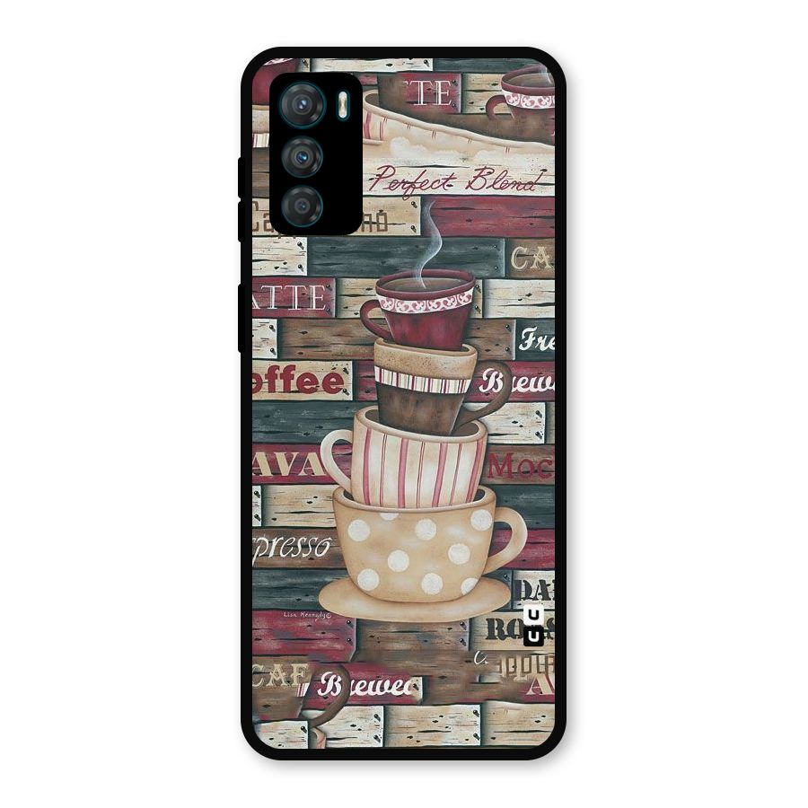 Cute Coffee Cups Metal Back Case for Moto G42