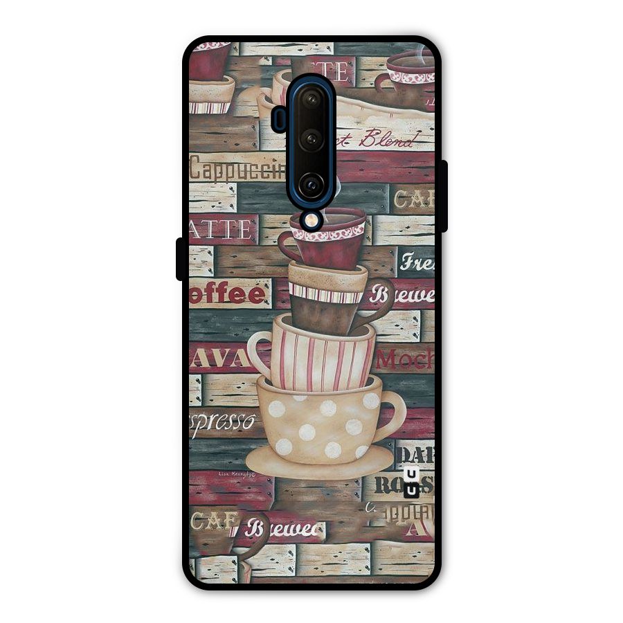 Cute Coffee Cups Metal Back Case for OnePlus 7T Pro