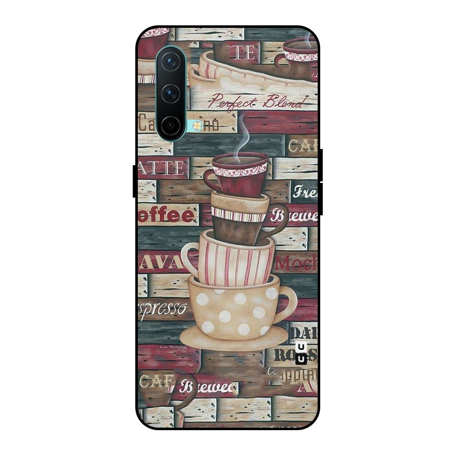 Cute Coffee Cups Metal Back Case for OnePlus Nord CE 5G