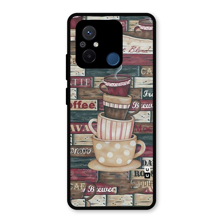Cute Coffee Cups Metal Back Case for Poco C55