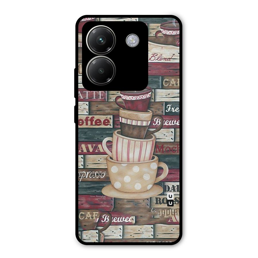 Cute Coffee Cups Metal Back Case for Poco M7 Pro 5G