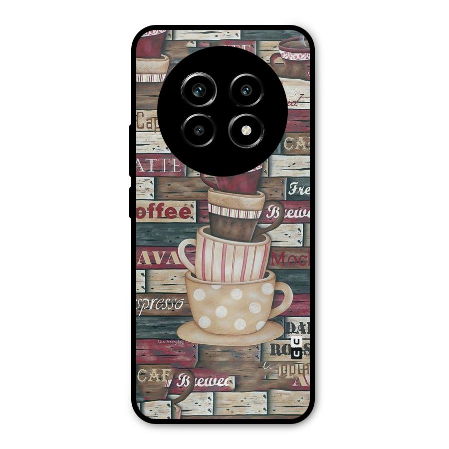 Cute Coffee Cups Metal Back Case for Realme 13 Pro