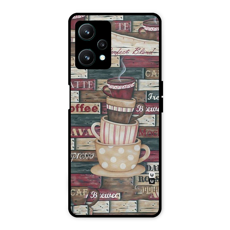 Cute Coffee Cups Metal Back Case for Realme 9 Pro 5G