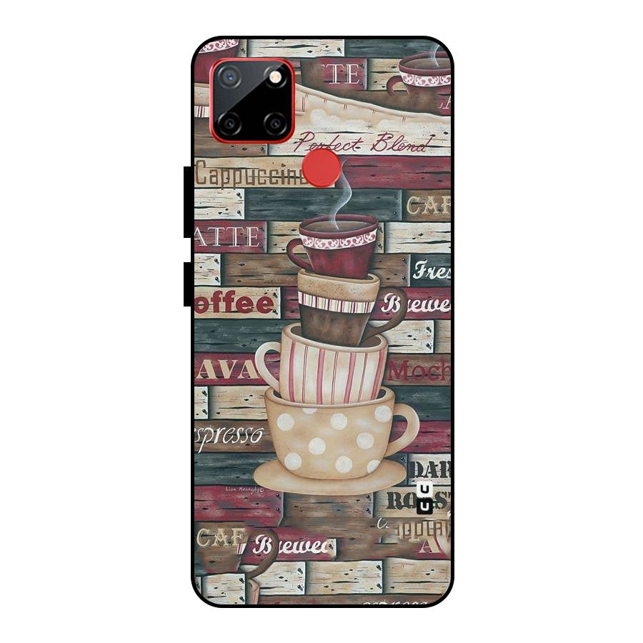 Cute Coffee Cups Metal Back Case for Realme C12